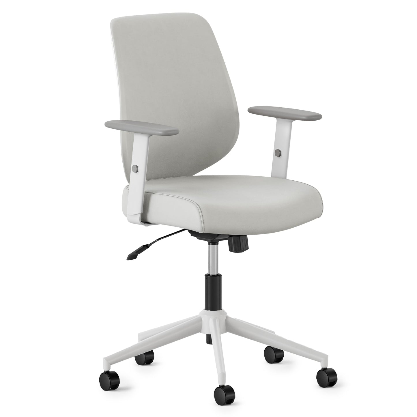 Branch Daily Chair - Vegan Leather Office Chair with Swivel, Lumbar Rest, and Adjustable Armrests - Comfortable Seating for Improved Posture and Productivity - Limestone