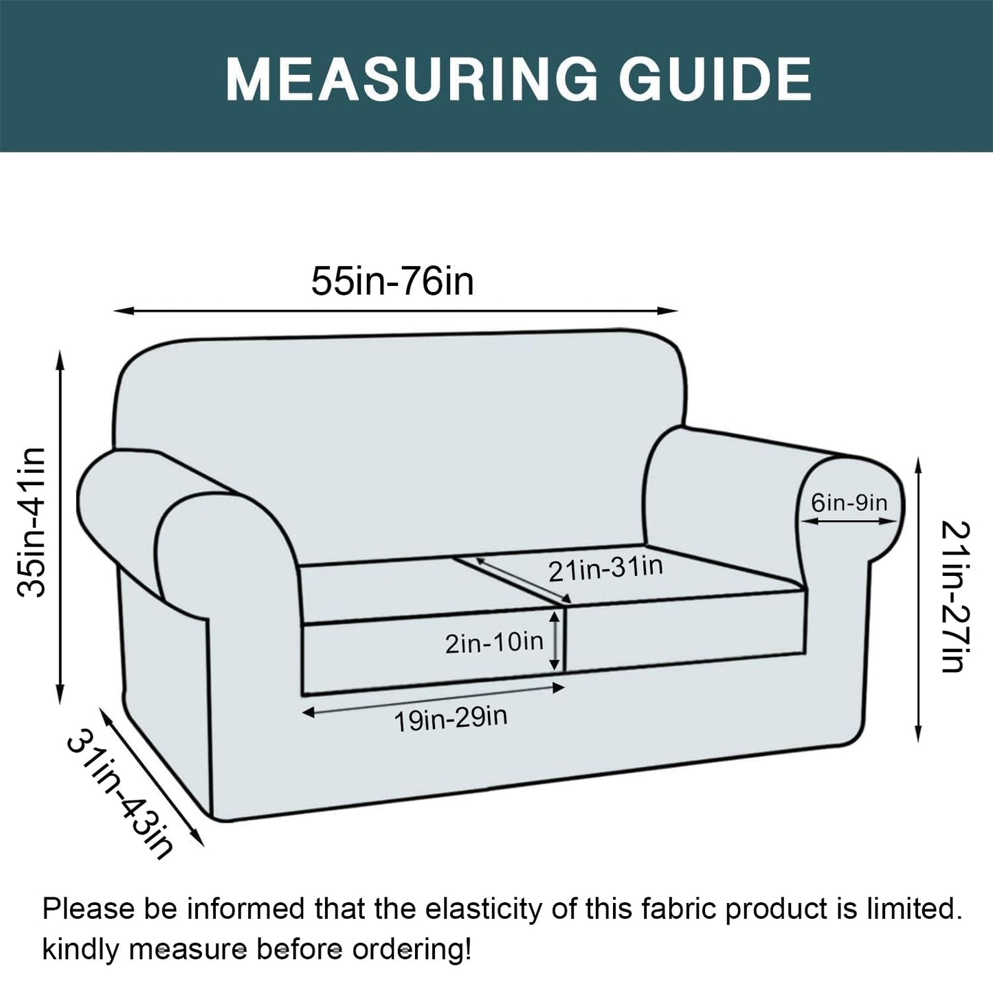 FantasDecor 3 Piece Sofa Covers Velvet for 2 Cushion Couch Stretch Loveseat Slipcover with Individual Seat Elastic Furniture Protector for Pets (Loveseat, Ivory)