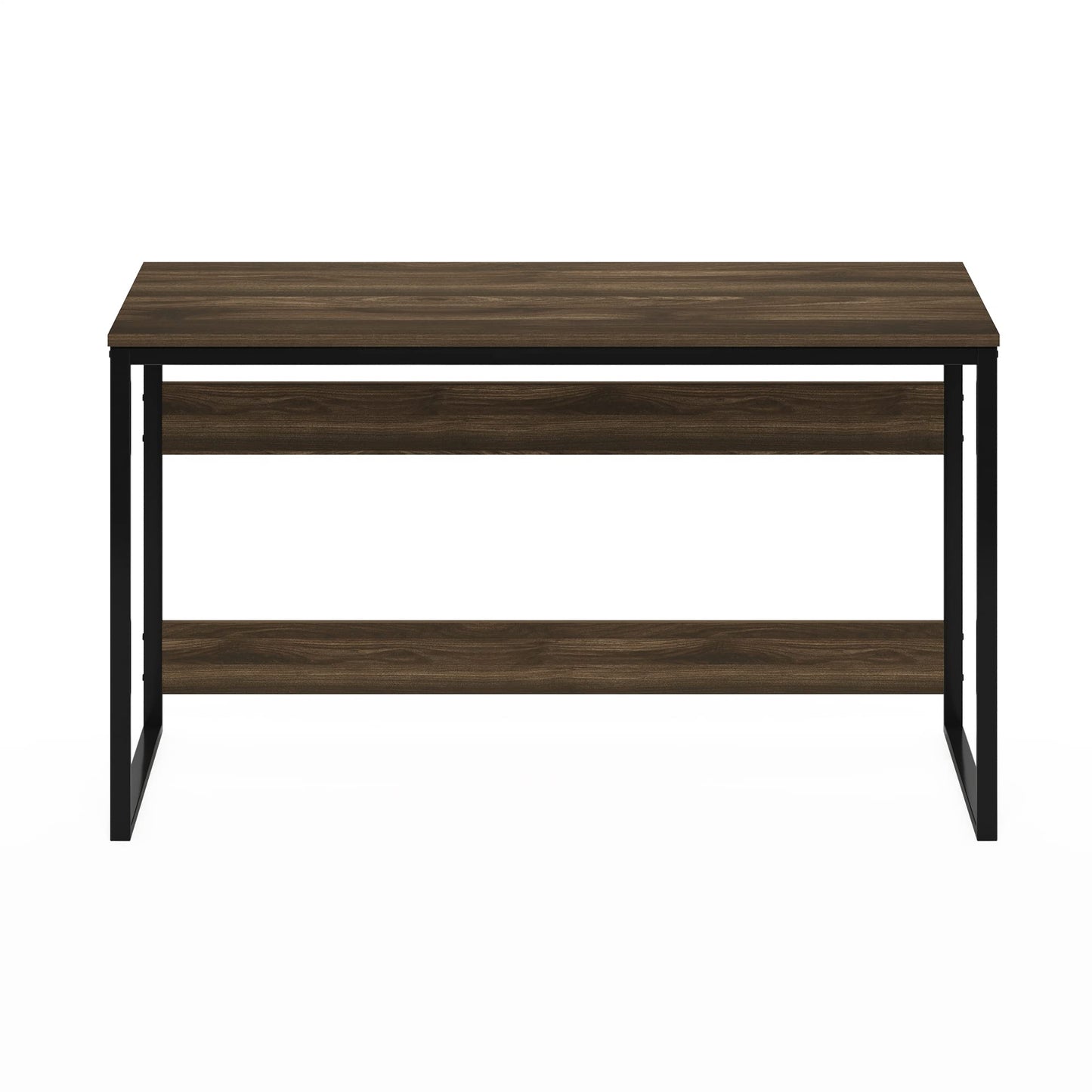 Furinno Moretti Desk, 52 Wide Metal Frame Gaming Desk, Rectangular Computer Desk, Writing Desk, Office Desk for Home Office, Study Room, Dorm, Bedroom, Brown Walnut