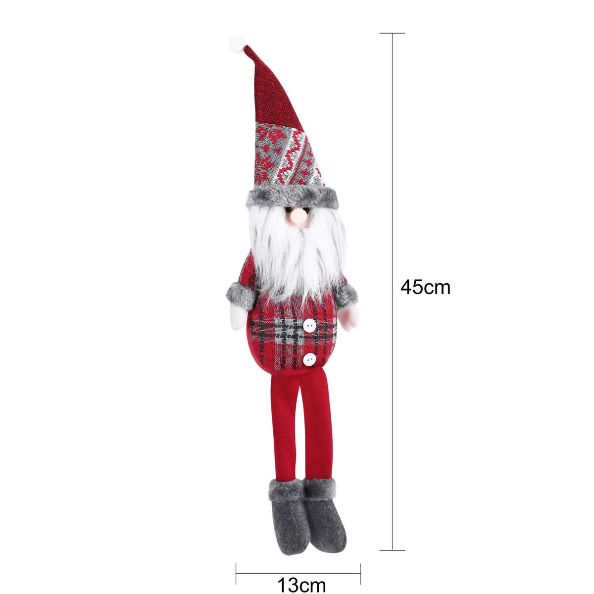 SIQITECHNO Christmas Decorations Long-Legged Santa Claus Elk Mouse Snowmen Sitting Hanging Plush Figurine Doll Ornaments for Home Window Table Fireplace Shelf Sitter Christmas Party Decoration Gifts