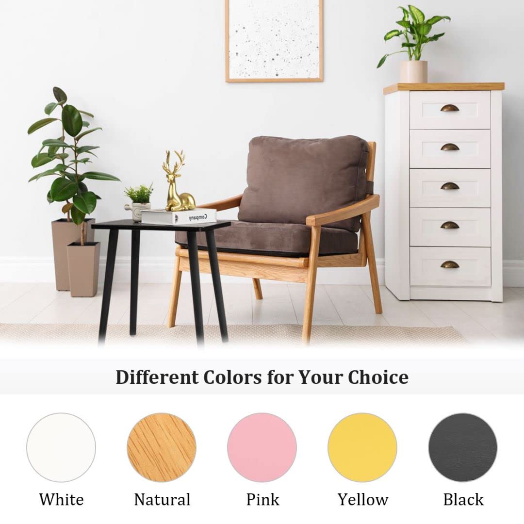 FORAOFUR Side Table, Modern Accent End Table with Wooden Legs, Easy to Assemble Mini Living Room Table for Sofa Bedroom, Minimalist Black Furniture for Small Apartments and Limited Spaces