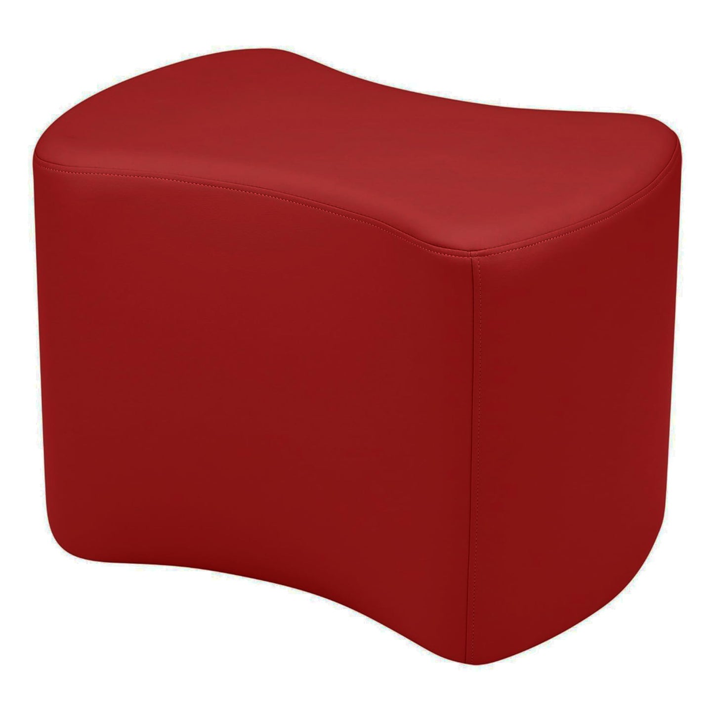 FDP Pro Series Bowtie Accent Ottoman (18" Height) Hand Upholstered Commercial Furniture for Hotel Lobby, Office, Restaurant, Home and More Collaborative and Configurable Seating - Crimson