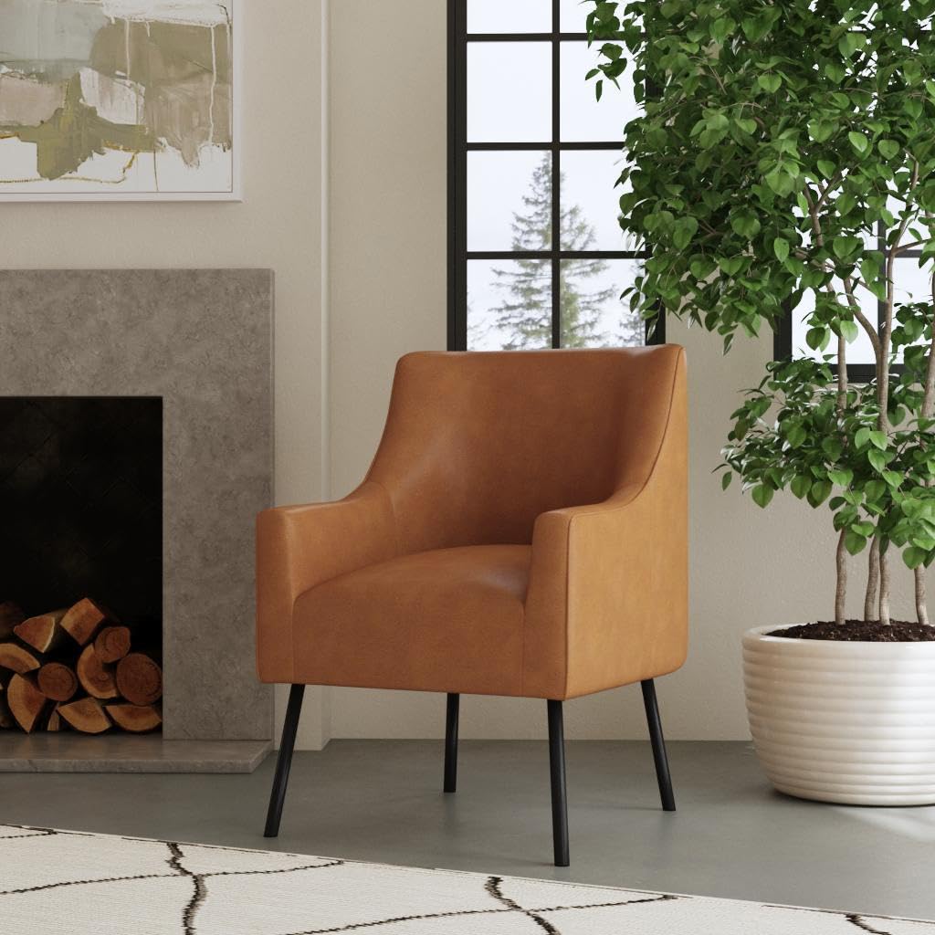 HomePop Modern Faux Leather Modern Accent Chair