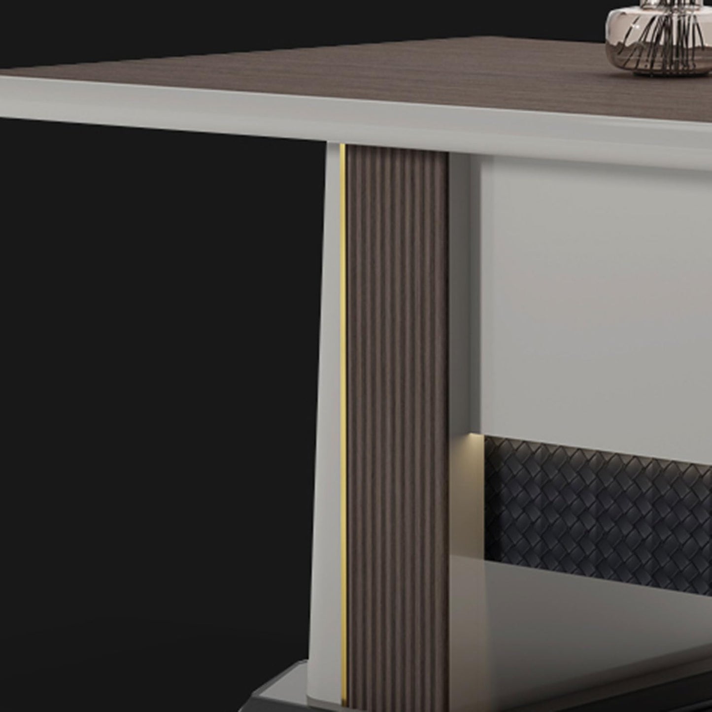 LSIGHTUS Large 94" Executive Office Desk Single Desk with Lateral Cabinet, L Shaped Corner Computer Desk for CEO Boss Manager, Business Furniture Office Workstation for Home Office