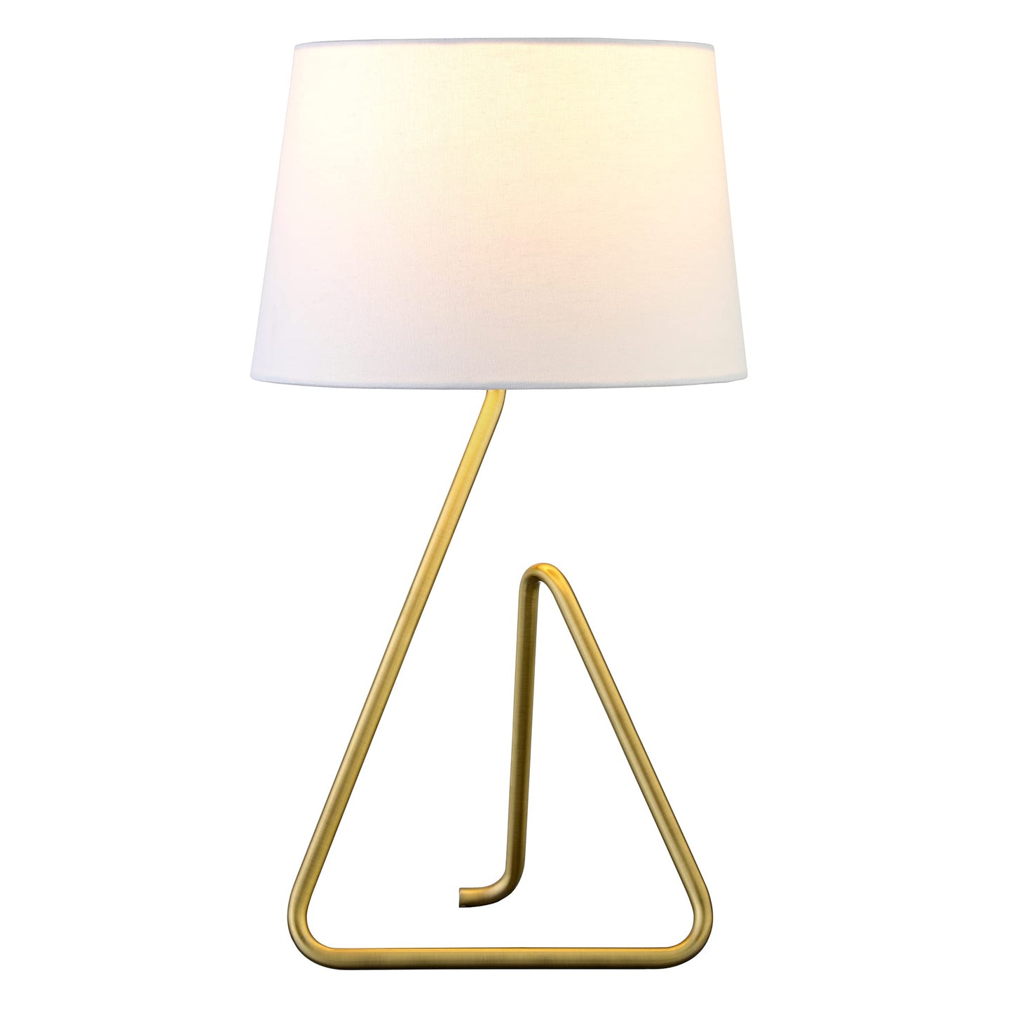 Henn&Hart 22" Metal Table Lamp with Fabric Shade in Brushed Brass, for Home, Living Room, Bedroom, Entertainment Room, Office, Kitchen, Dining