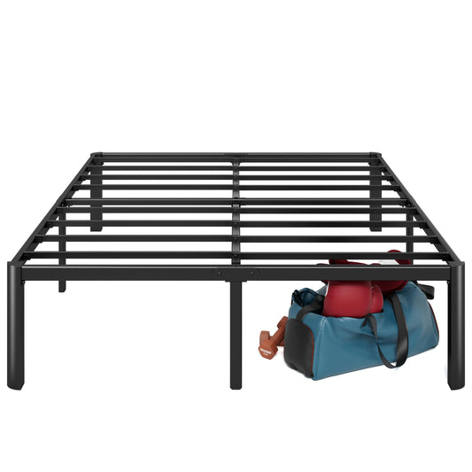 Zinus Van 16 Inch Queen Metal Platform Bed, Steel Slat Support, No Box Spring Needed, Eco Friendly WonderBox Packaging, Easy Assembly, Black