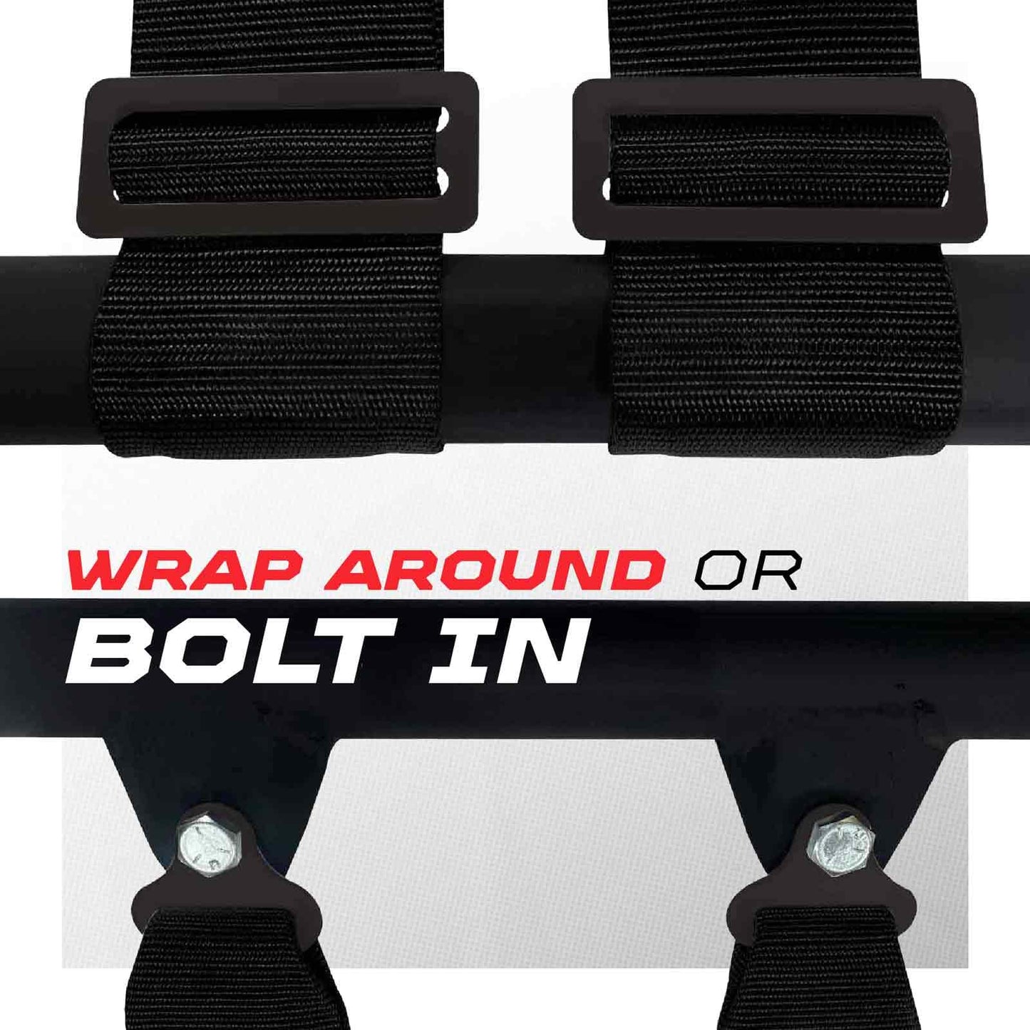 1pc 4 Point Harness for Bucket Seat Push Release 10 Color Options Racing Harness, Race Car, Off Road, UTV, RZR (Black, 3 inch) [6040]