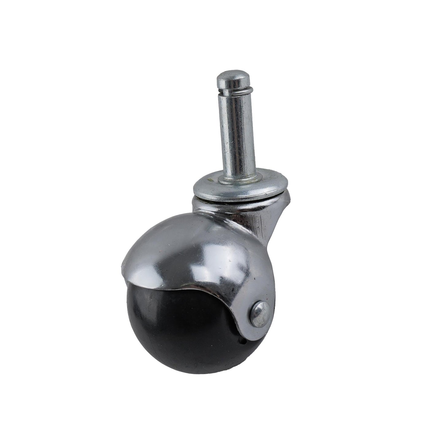 Shepherd 2" Hooded Ball Office Chair Caster, Smooth-Rolling Replacement Swivel Caster Wheel for Office Chairs, Black/Chrome
