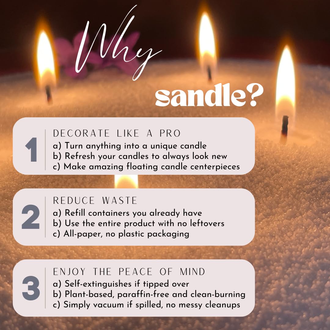Foton Sandle Pearled Candle 10 Oz – Clean Laundry, Non Toxic Luxury Long Lasting Sand Candles up to 120 Hours - Refillable Candle Sand with 15 Wicks for Candles Making