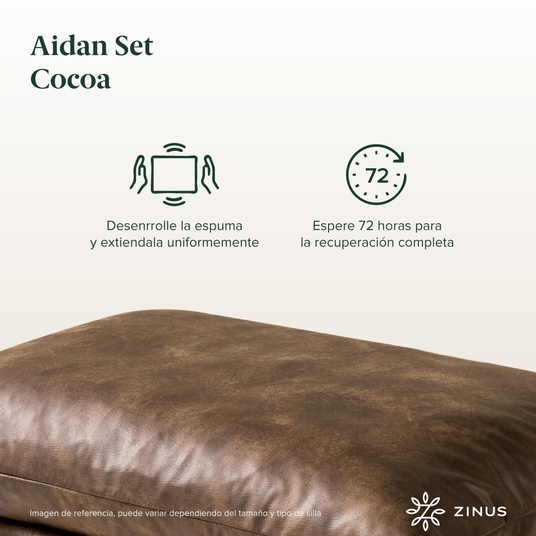 Zinus Aidan Decorative Chair with Sling, Metal Frame Armchair with Shredded Foam Cushions, Easy Tool-Free Assembly, Chair in a Box, Cocoa