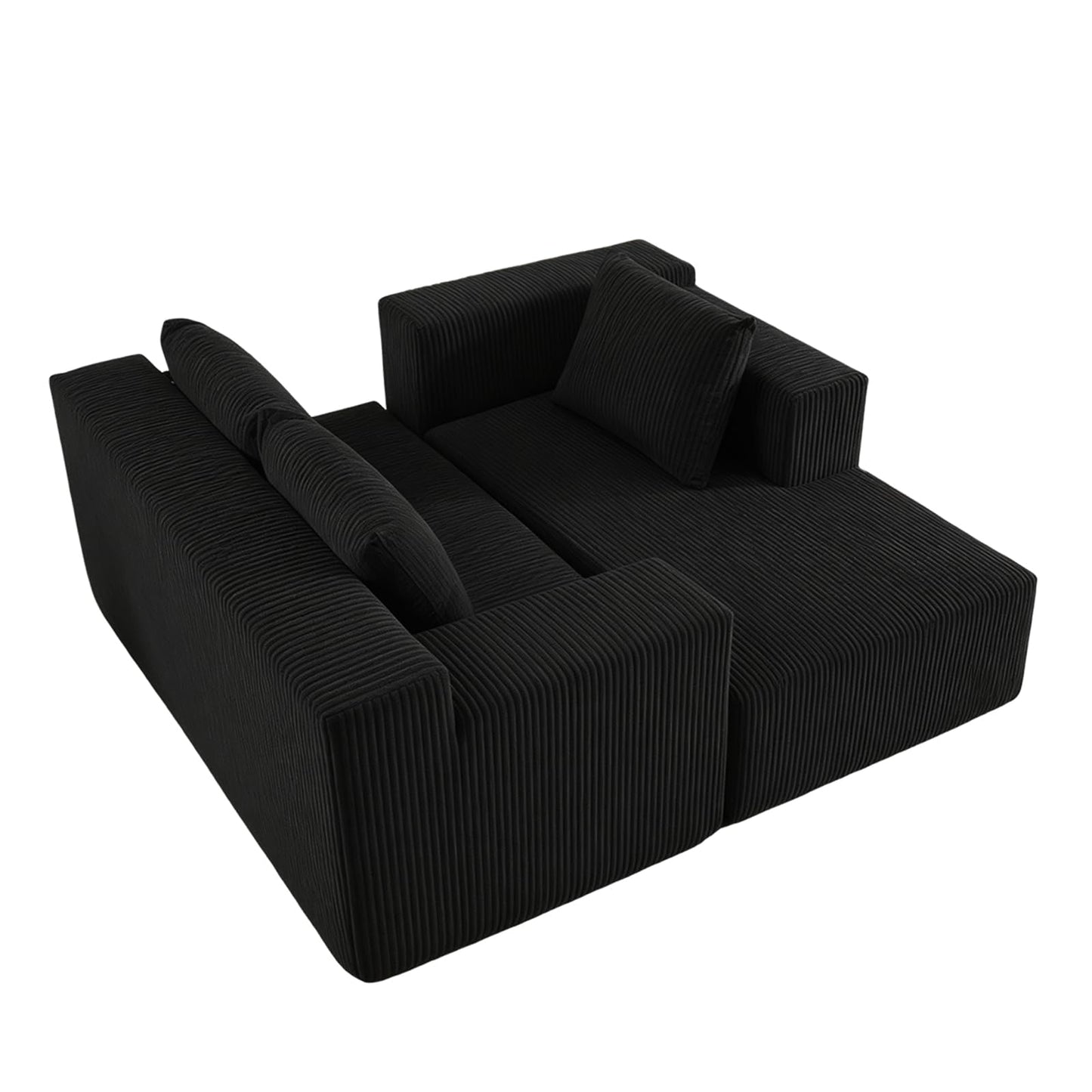 ANONER 103” Modular Sectional Sofa - L Shaped Upholstered Cloud Couch, Free Combination Deep Seat Corner Sofa, Sectional Couches for Living Room, Modern Minimalist Couch, Black
