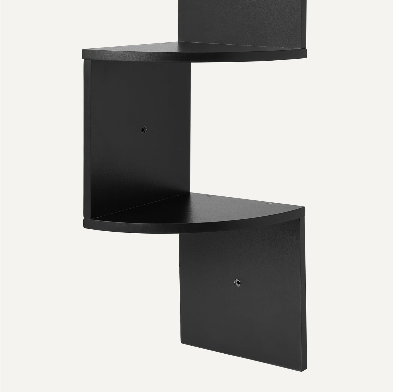 Amazon Basics 5-Tier Corner Shelf, Wall-Mounted, Floating Corner Bookshelf for Living Room, Bedroom, Bathroom, Home Office, 7.8"D x 48.5"W x 7.8"H, Black