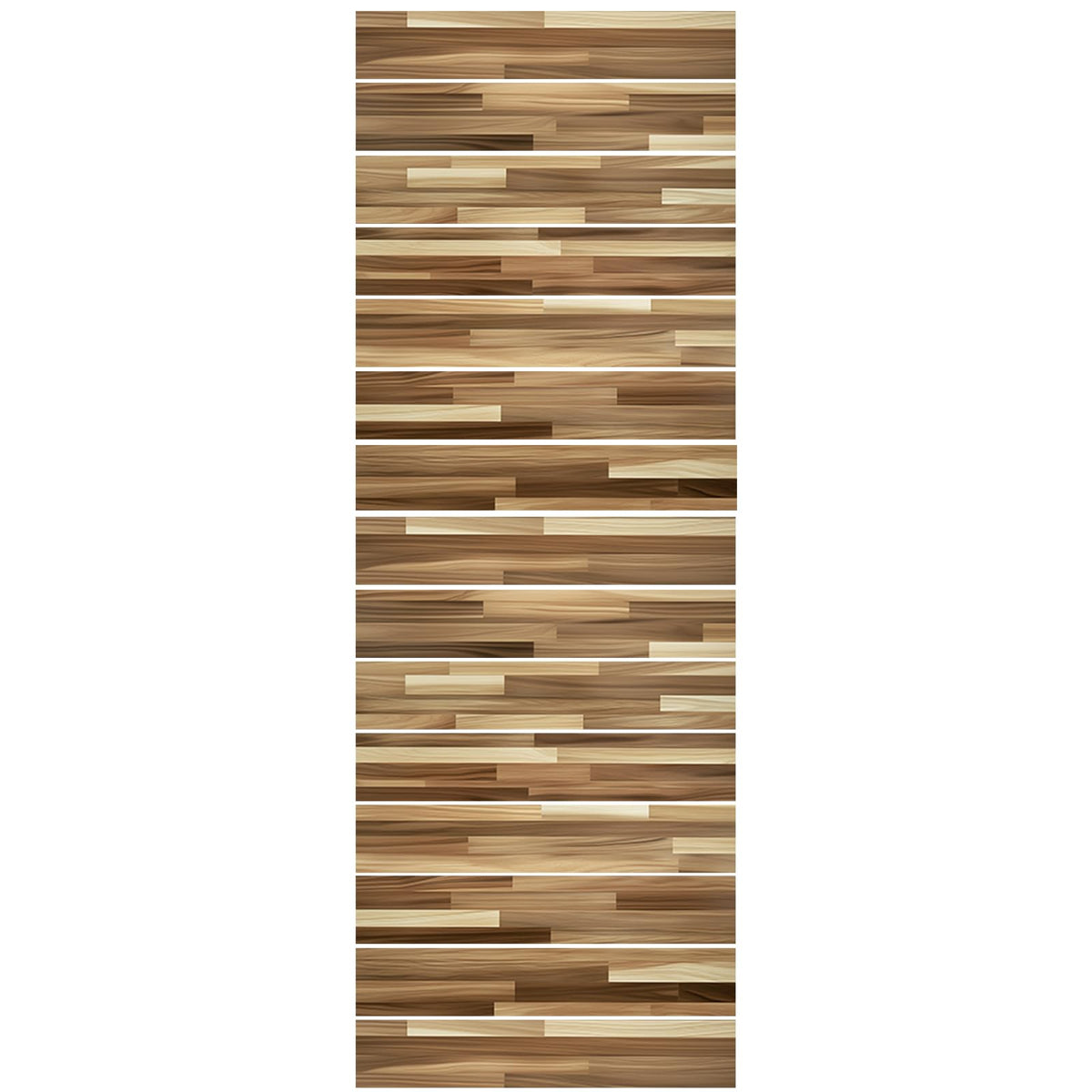 PLIGREAT 15 Strips Brown Wood Pattern Stair Decals Peel and Stick Stairs Riser Stickers Lifelike Style Murals Decor for Steps 7.1"x39" Self-Adhesive Stair Riser Decals for Home Hotel Decor