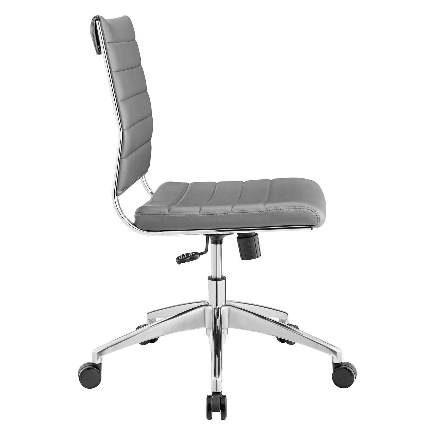 Modway Jive Ribbed Armless Mid Back Swivel Conference Chair In Gray