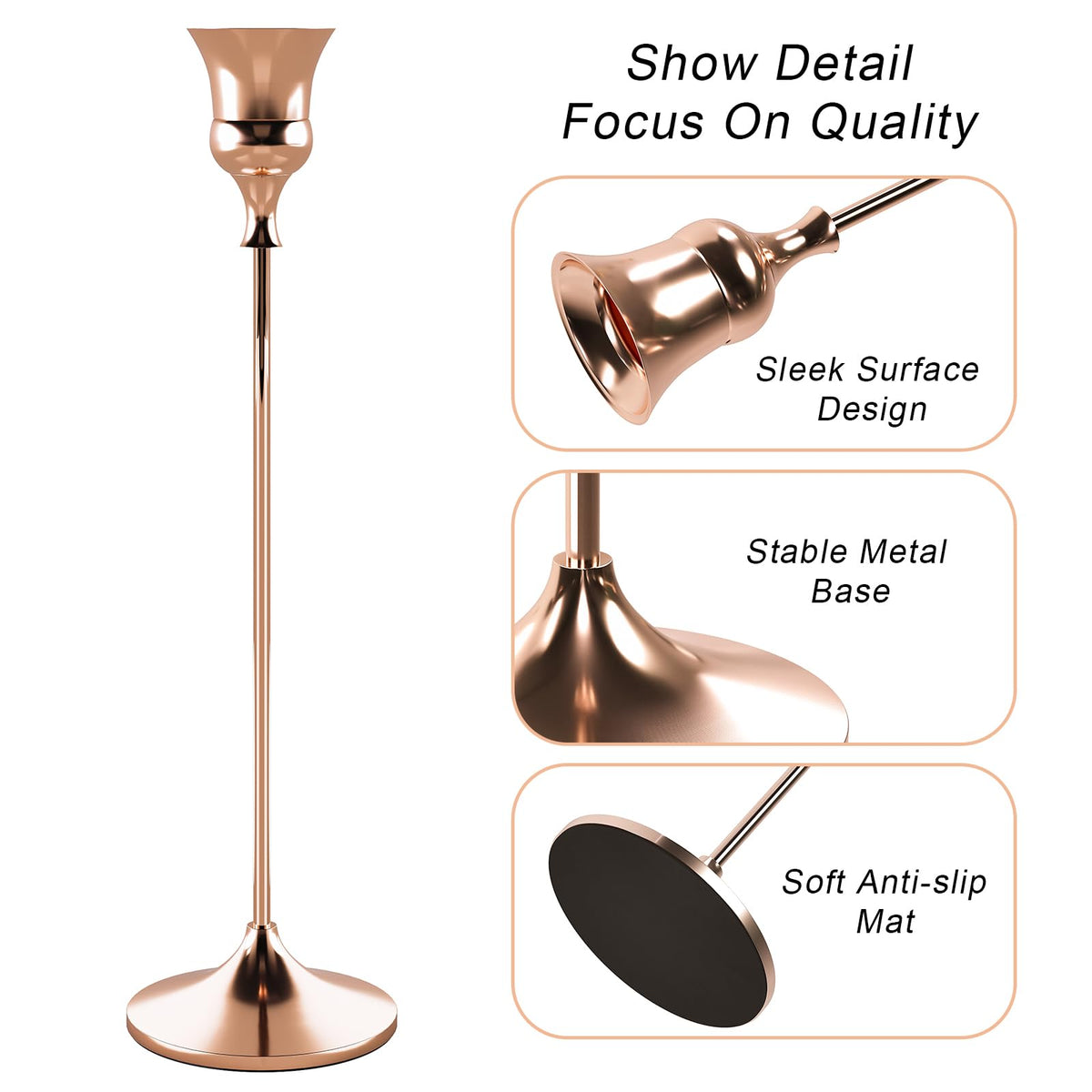 Candlestick Holders Rose Gold, 12 Packs Taper Candle Holder for Candlesticks, Candle Sticks Holder Decor for Home Decor