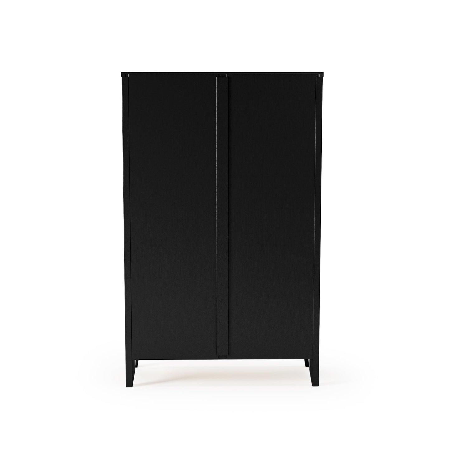 Camaflexi Shaker Style 4 Shelf Bookcase/Solid Wood / 48" High/Adjustable Shelving/Closed Back/Display Bookshelf for Living Room, Bedroom, Home and Office, Black