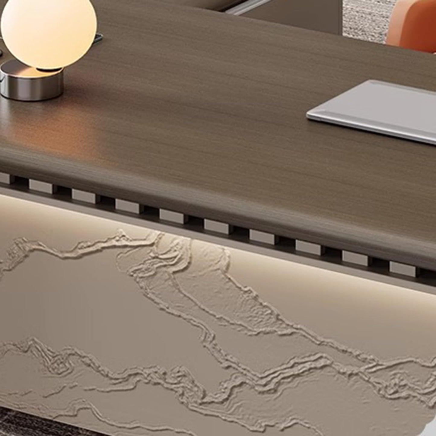 LSIGHTUS Wood L-Shaped Executive Office Desk, Computer Desk Modern Computer Desk with Lateral Cabinet Business Furniture Set for CEO Boss