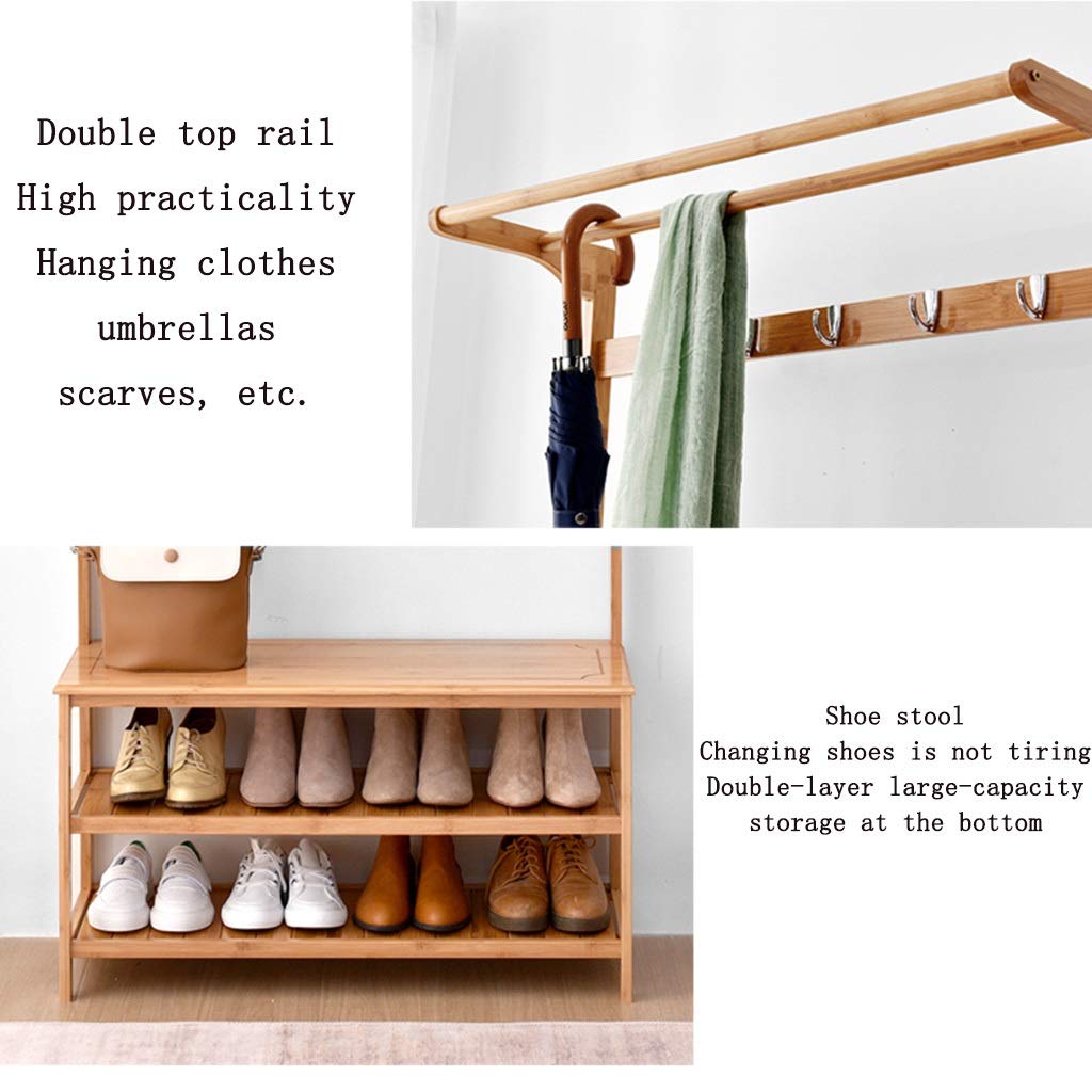 Shoe Bench Organizer Shoe Racks Coat and Shoe Storage Multifunctional Simple Shoe Changing Stool Hallway Coat Rack Shoebox Cloakroom Hanger Combination Floor Shoe Rack