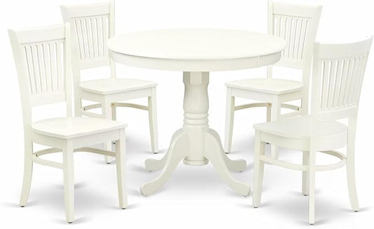 East West Furniture ANVA5-LWH-W 5 Piece Kitchen Table Set