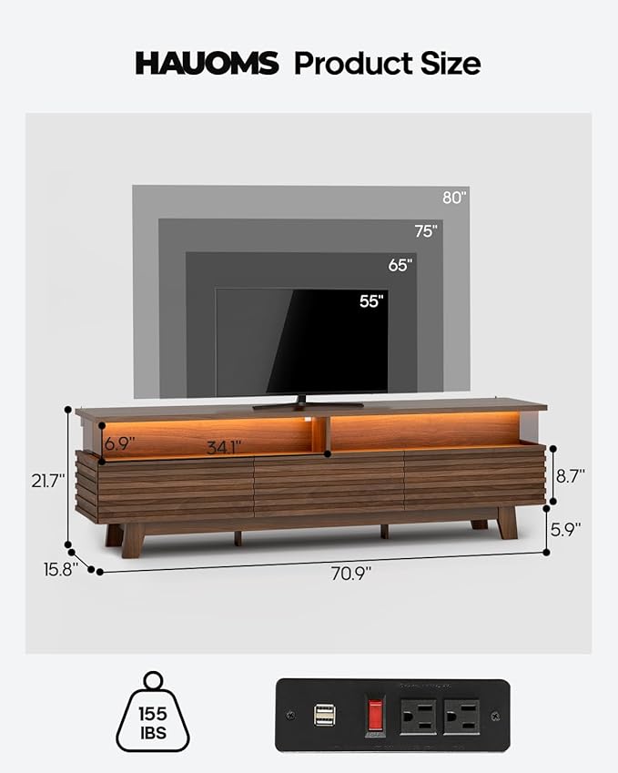 HAUOMS 70.9”TV Stand for Living Room