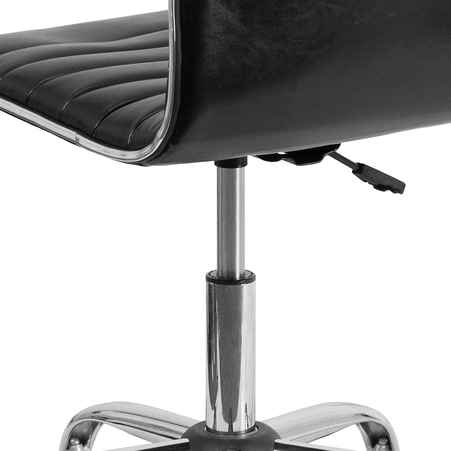 Flash Furniture Alan Low Back Designer Armless Black Ribbed Swivel Task Office Chair
