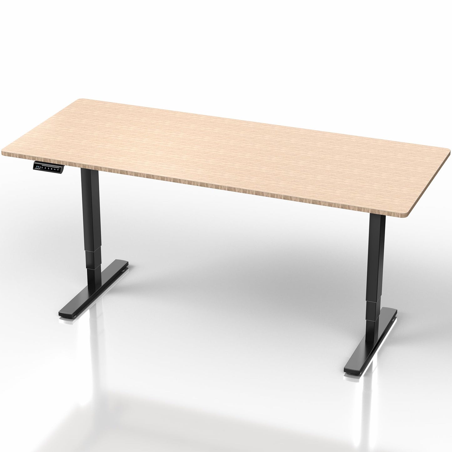 VIVO Electric 71 x 30 in Real Bamboo Standing Desk, Touch Screen Adjustment, 220 lb Frame Support, 2E Series, Black Frame, DESK-KIT-2E71O