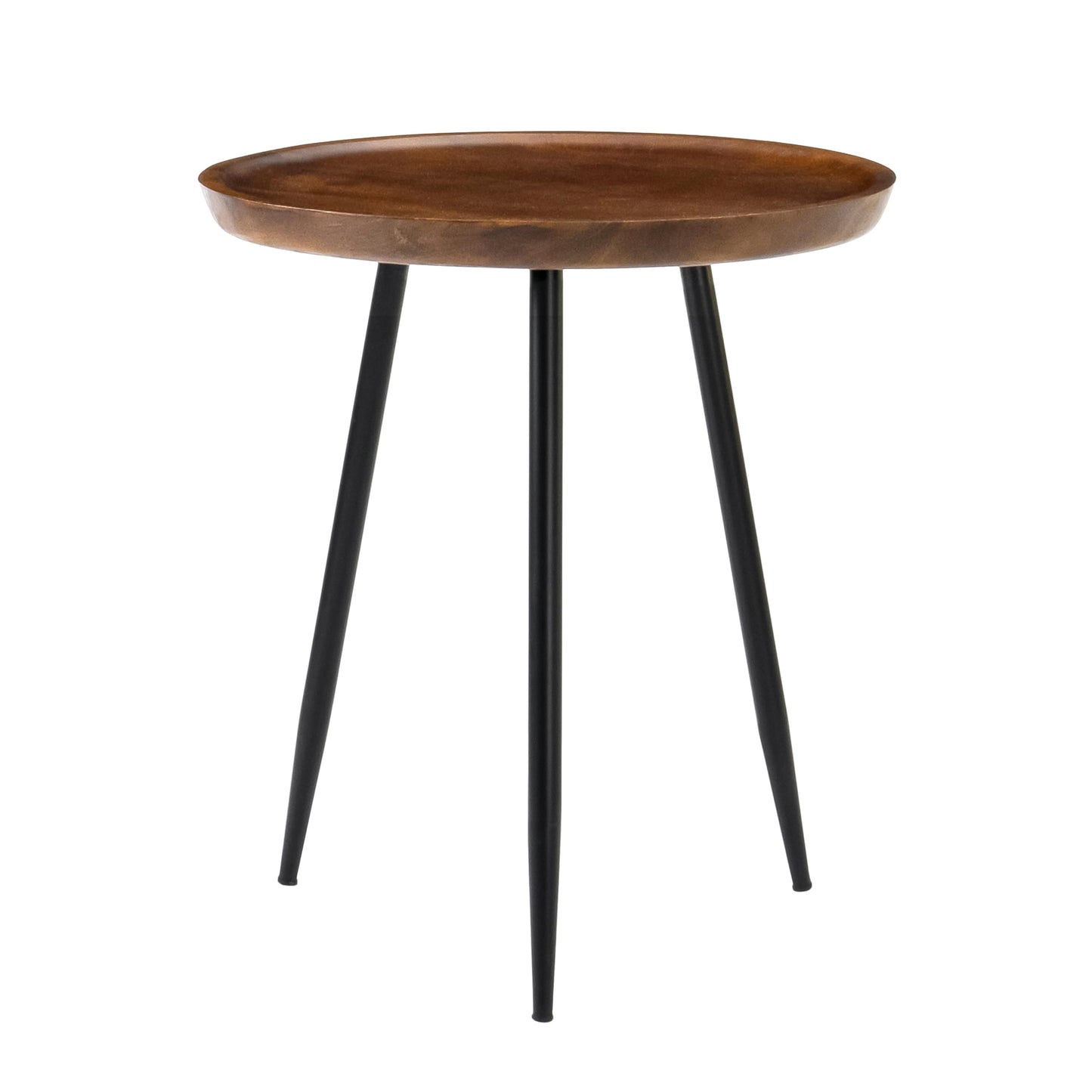MH London Modern Side Table-Dilan Tri Pin End Table. Exclusively Designed Hand-Crafted Small Nightstand. Solid Wood Round End Table.Contemporary Accent Table for Bedrooms, Living Rooms and Home Office