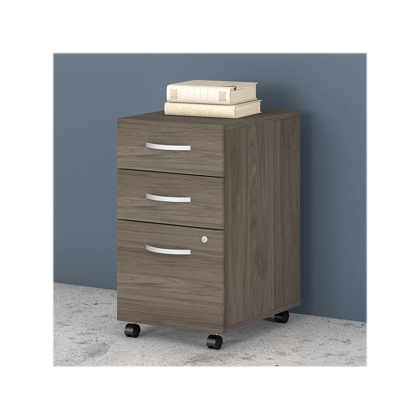 Bush Business Furniture Echo L Shaped Desk in Pure White