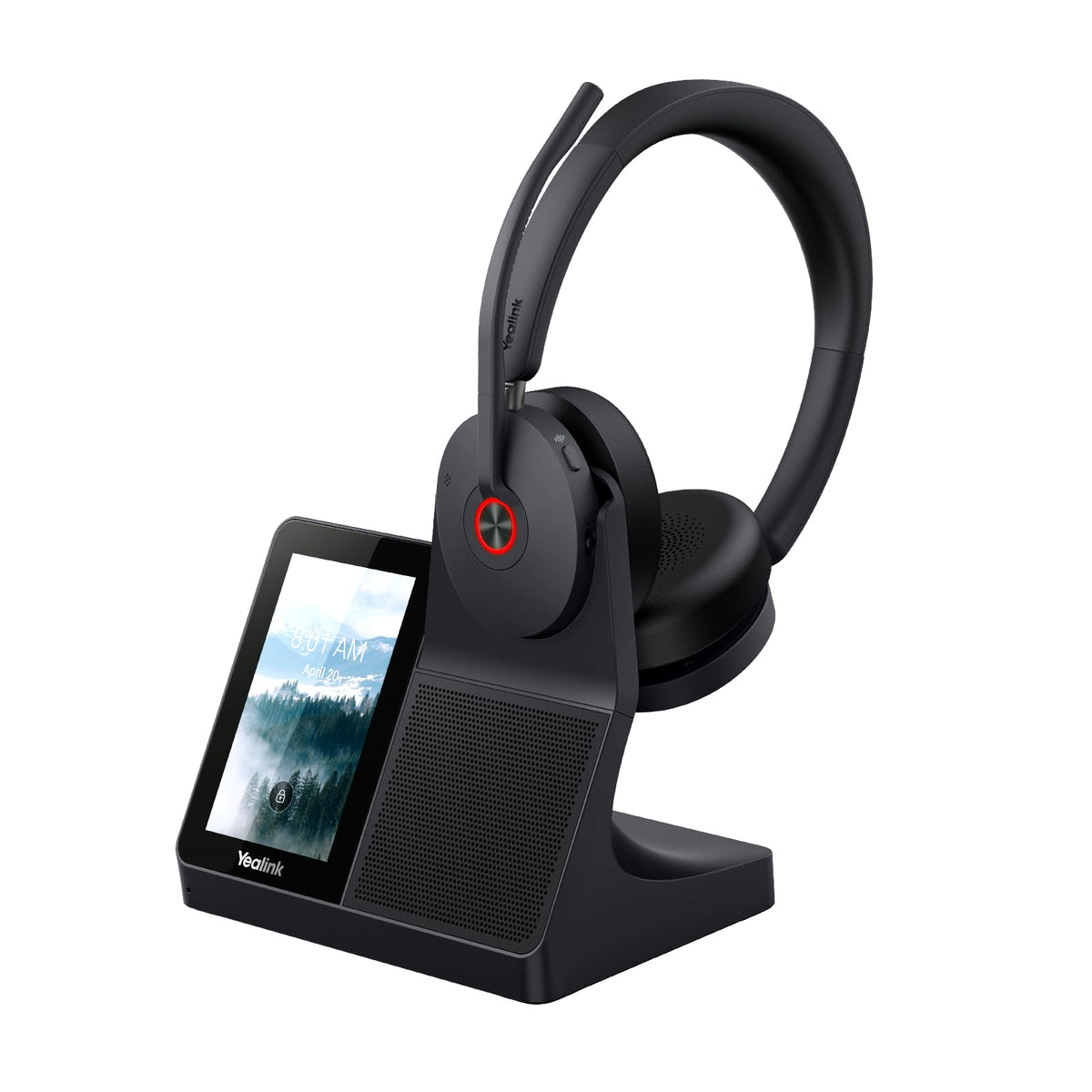 Yealink WH68 Workstation DECT Wireless Headset with 4" Touch Screen,4 Mic Hybrid ANC, 606ft Range,All in One Workstation with Speaker,3X USB Hub Office Headset for Desk Phone,Computer,Cellphone