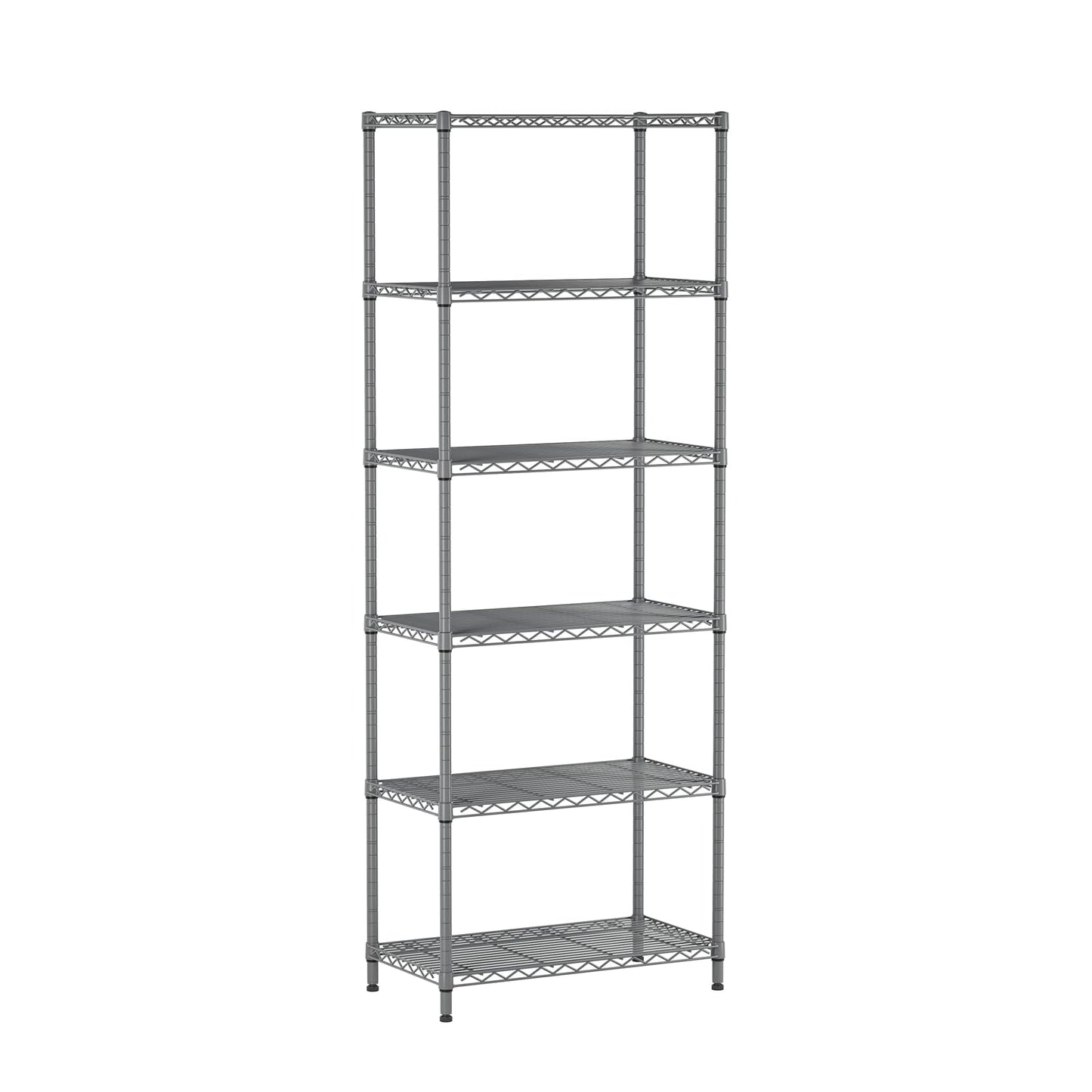 SINGAYE Shelf Wire Shelving Adjustable Storage Shelves Rack Standing Units for Kitchen Closet Laundry Bathroom Organizers Metal Pantry Narrow Mesh Gaps 14" D x 24" W x 72" H Grey