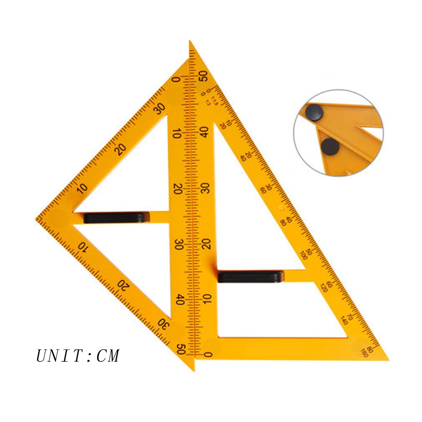 Magnetic Geometry Set on Whiteboard Math Classroom Large Protractor Triangle Ruler Plate Set Compass Drawing Tools for Teacher (3 Pieces)