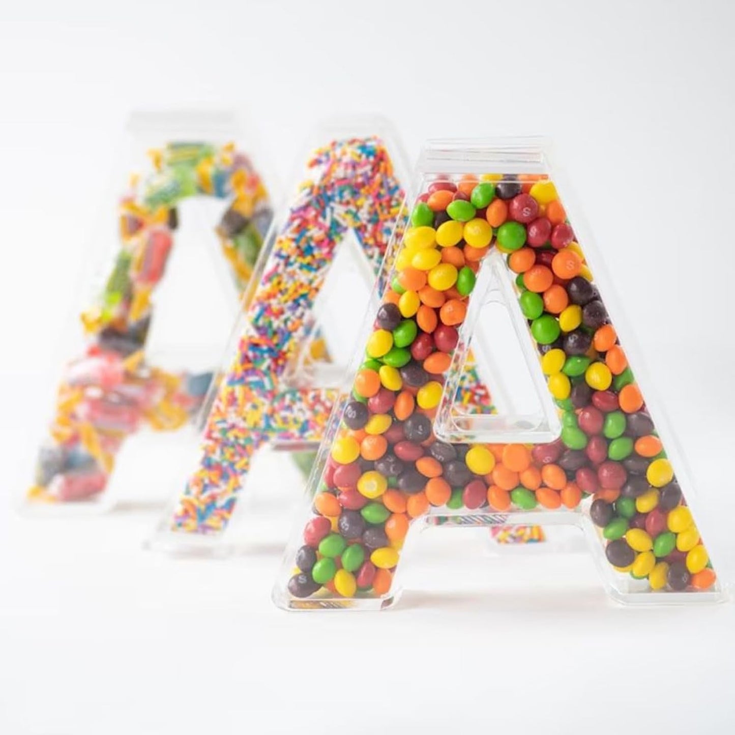 OAEUQ 10-Inch Magnetic Alphabet Candy Jar Refillable Fillable Letters For Candy Tray Reusable Lidded Candy Jar Candy Buffet Container Set (B, 1)