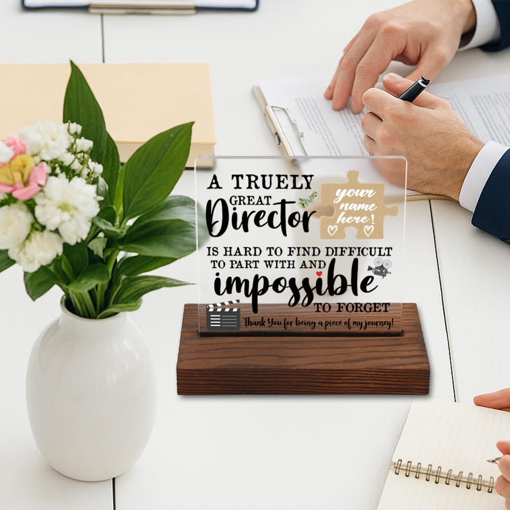 CWGOTC A Truly Great Director Sign Decor, Thank You Appreciation Gifts for Director Week Graduation Christmas Birthday Office Desk Decor Decorative Signs Plaque YPT16