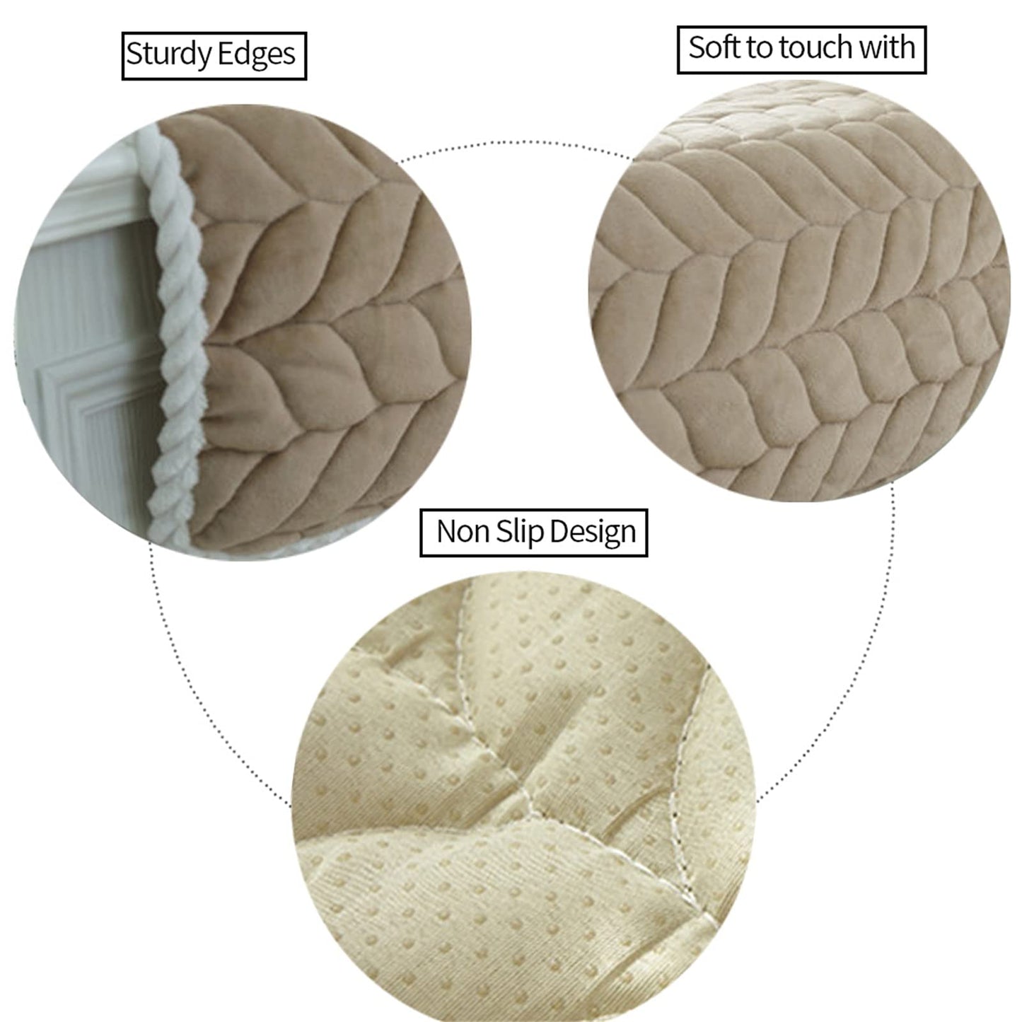 JeogYong Thick Plush Bay Window Mat Non-Slip Crystal Velvet Bay Window Cushion Pad, Modern Windowsill Bench Seat Cushion for Indoor Tatami Sofa Decor Home Bedroom Living Room