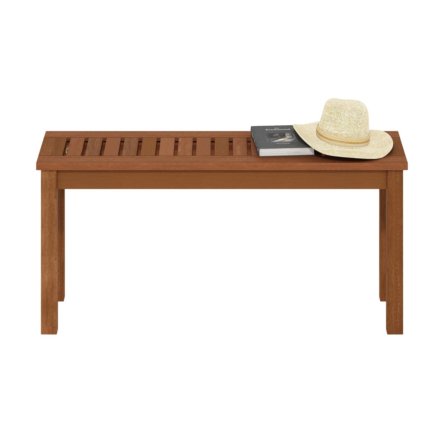 Furinno TIOMAN Outdoor Bench, Backless Garden Bench, for Patio, Deck, Garden, 12 x 39 x 19, Light Wood