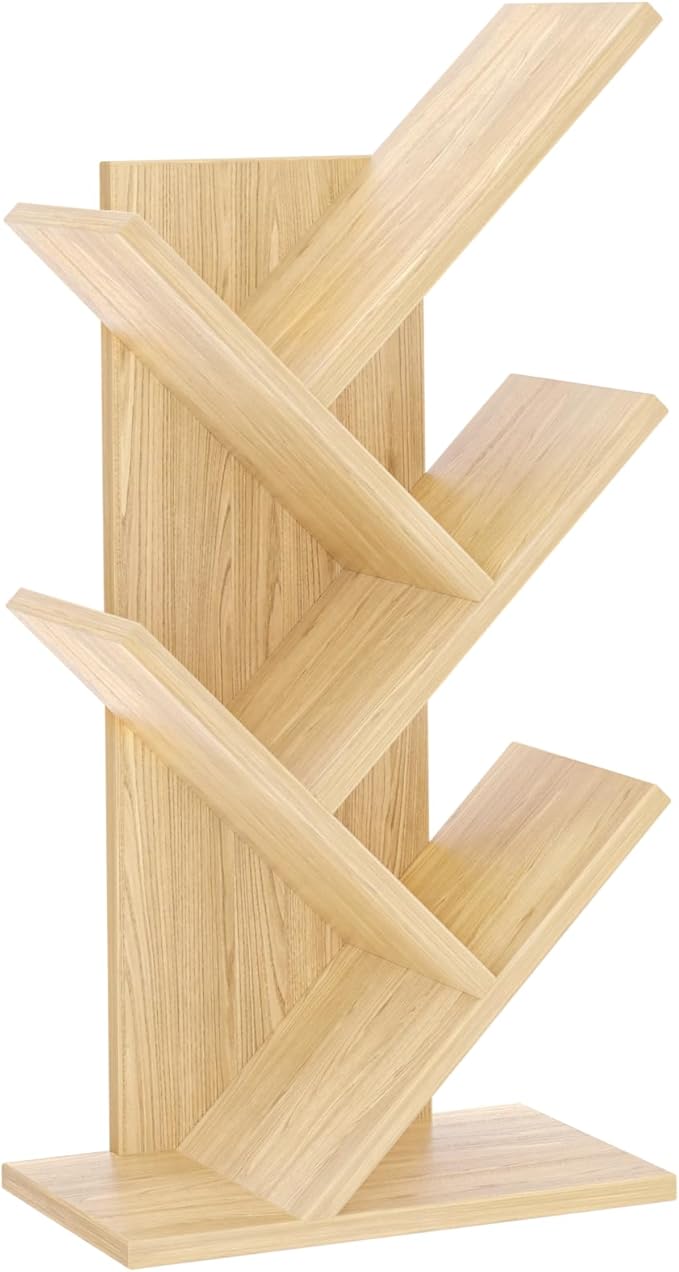 SHEEPAM 5 Tier Tree Book Shelf, Small Desktop Bookshelf
