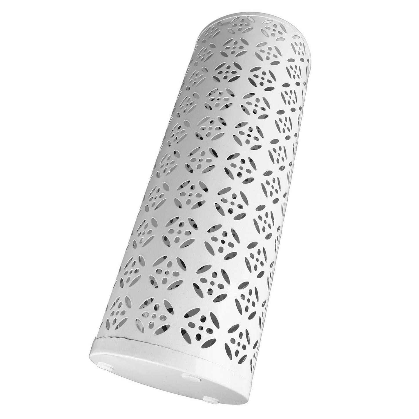 Fabater Umbrella Stand, Metal Umbrella Holder, Indoor Umbrella Rack Organizer with Hollow Design, Umbrella Storage for Entryway, Office, Home (White)
