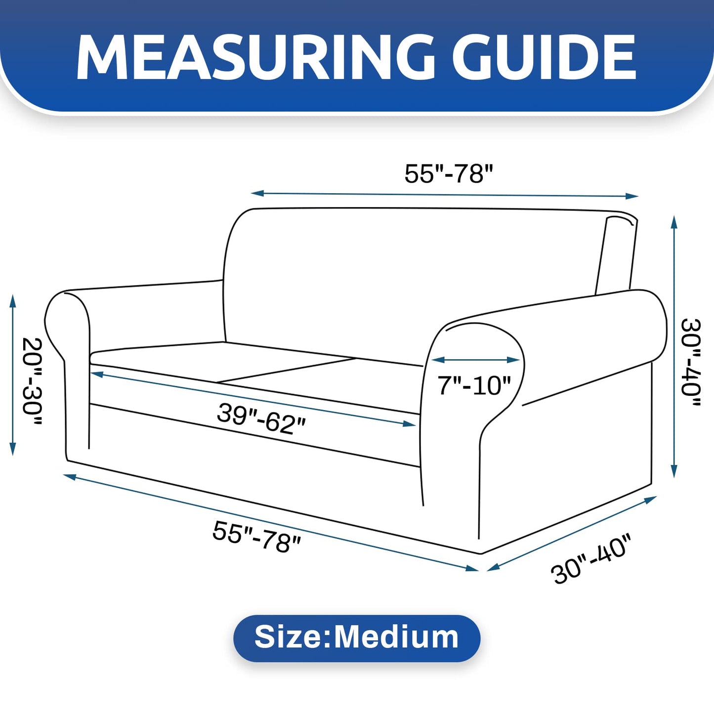 KEKUOU Stretch Loveseat Sofa Cover Slipcover,Couch Covers for 2 Cushion Couch Sofa (55"-78") Furniture Protector Sofa with Elastic Bottom for Kids,Dog. Jacquard Small Checked(Medium,Camel)