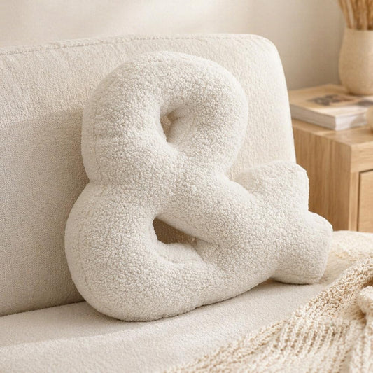 Shapeazy Letter Plush Pillow, Letter Hugging Throw Pillows, Decorative Initial Letter Shaped Throw Pillows for Bed Couch, Letter Pillows English Alphabet A to Z for Sofa Bedroom Living Room Decor (&)