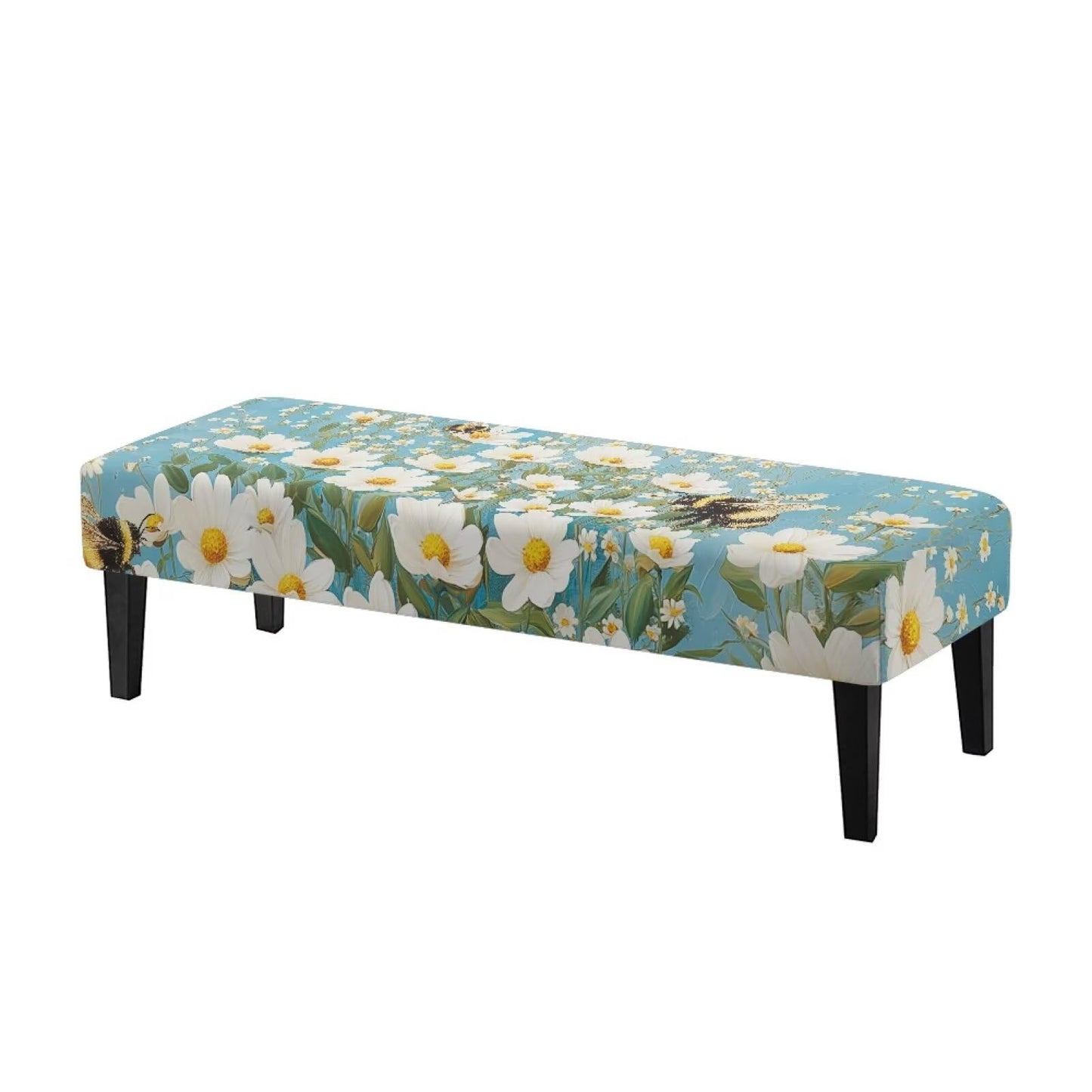 Cugasmaru Dining Bench Covers Soft Daisy Seat Cushion Protector,Washable Stretch Dining Bench Cover for Living Room Kitchen Easy to Clean