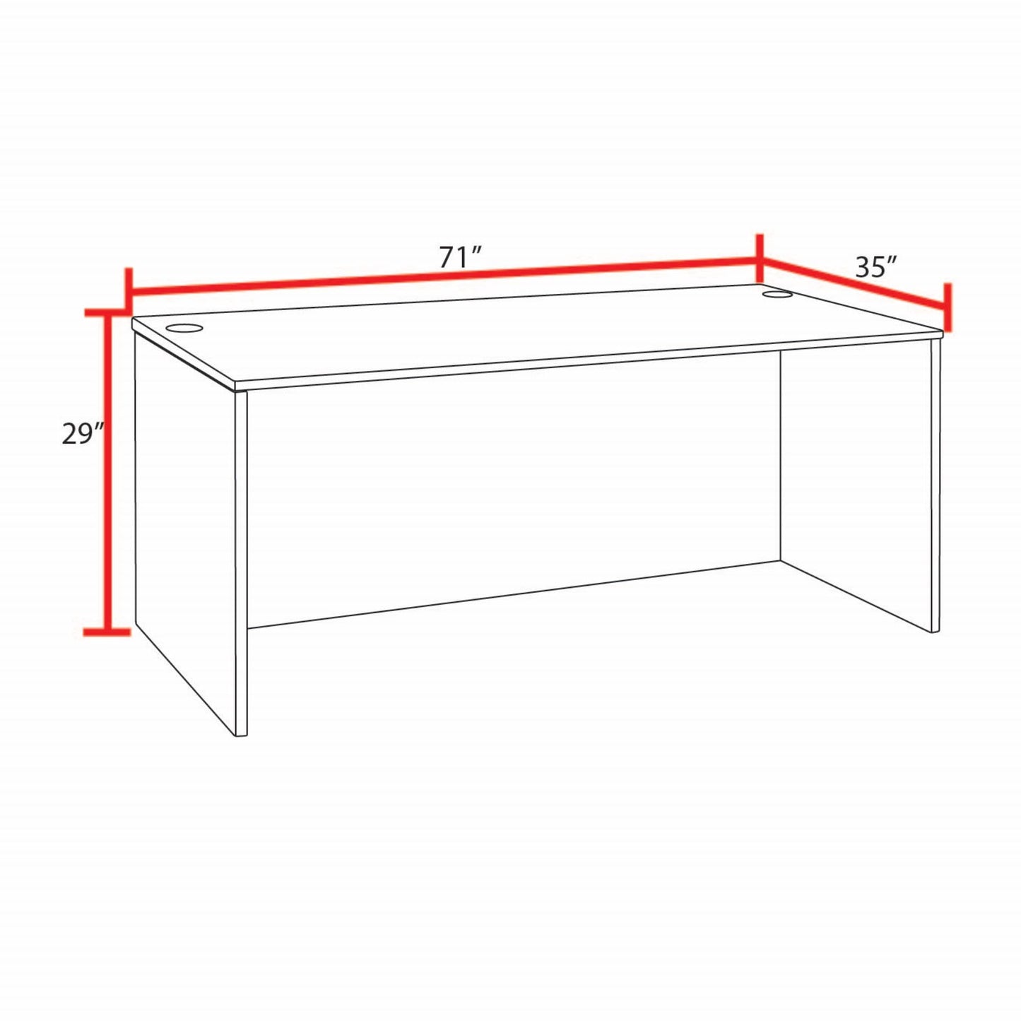 Regency Legacy 71 in. Desk Shell- Cherry