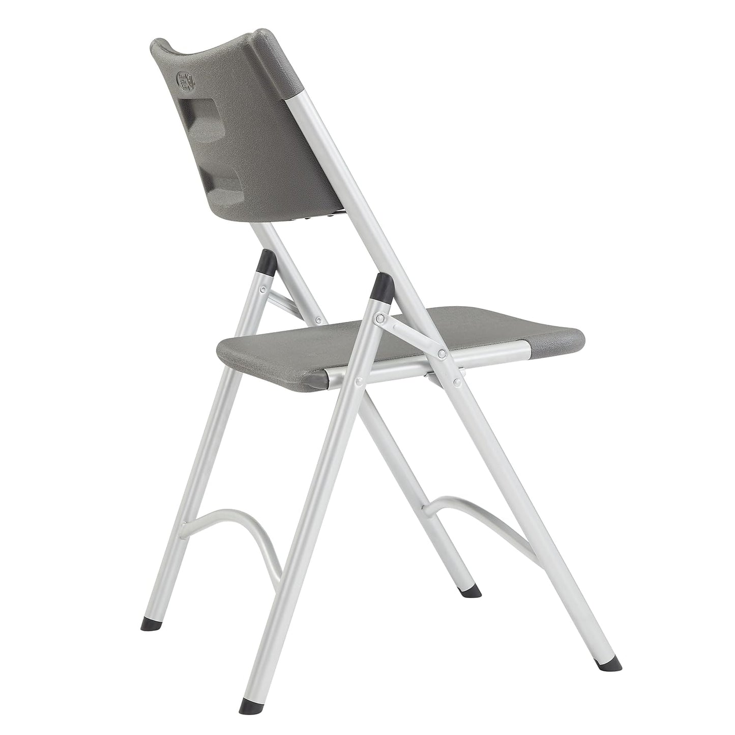 National Public Seating Indoor Outdoor Set of 4 Heavy Duty Blow Molded Folding Chair, Charcoal Slate Plastic