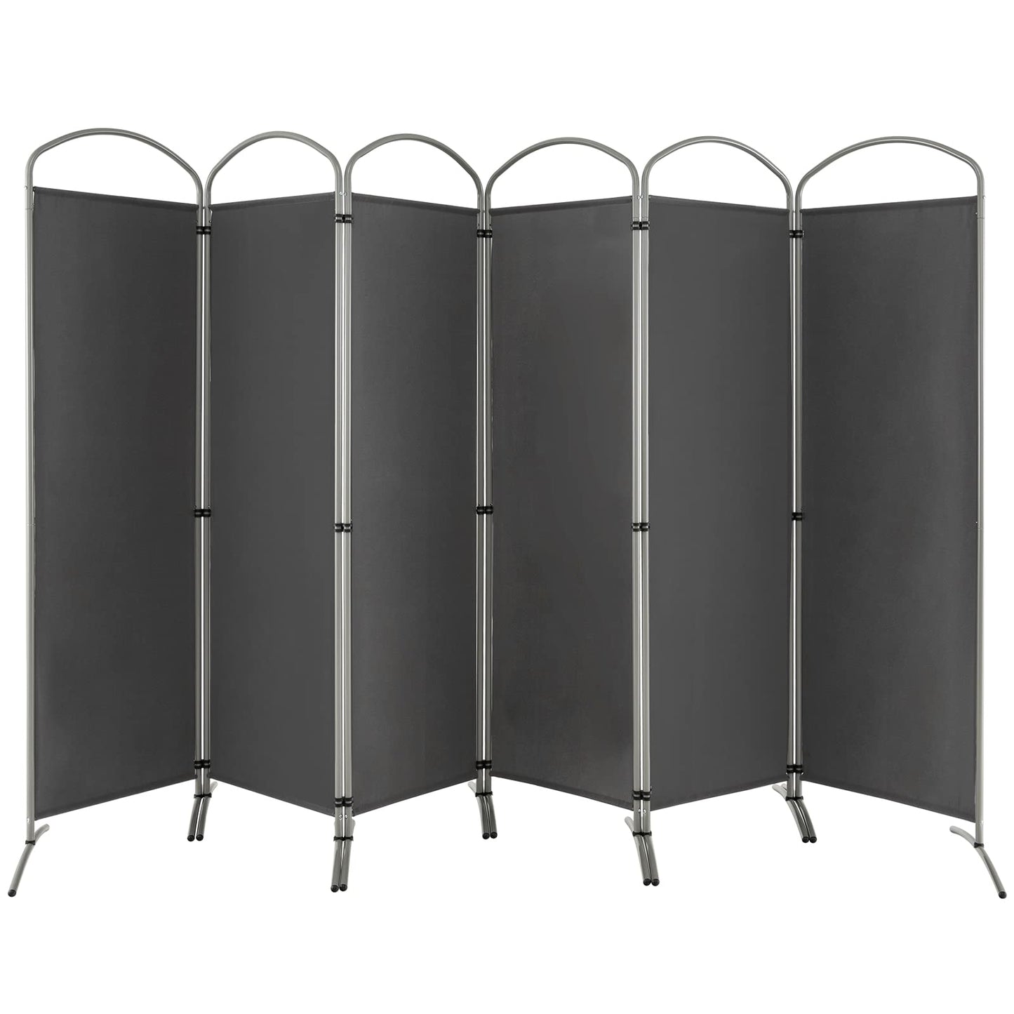 Giantex 6.2Ft Folding 6-Panel Room Divider Grey - 130" Wide Freestanding Foldable Fabric Privacy Screen, Lightweight Portable Partition Wall Divider and Separator for Home Office, Apartment, Studio