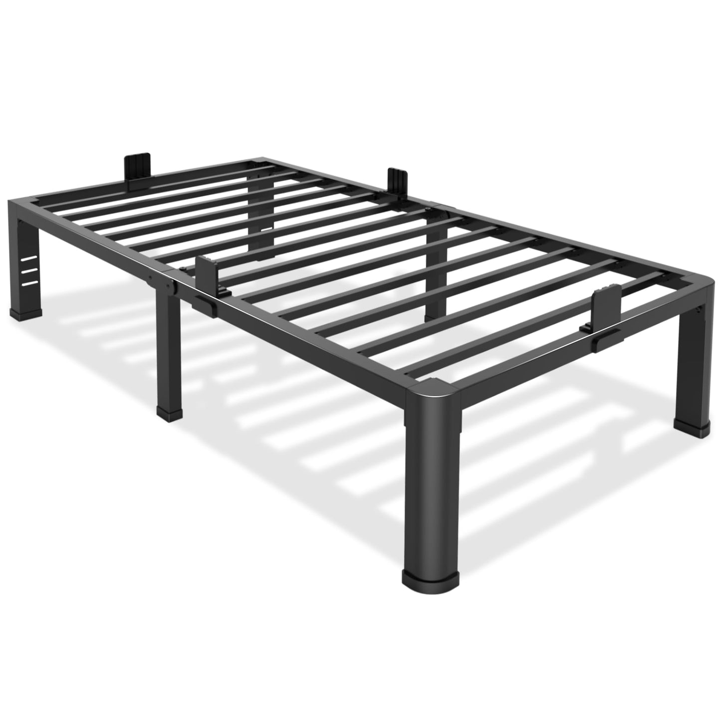 Bilily 14 Inch Twin Bed Frame Metal Platform with Round Corner Legs,3500 LBS Heavy Duty Steel Slats Support,Headboard Compatible,No Box Spring Needed,Easy Assembly,Mattress Retainer,Underbed Storage