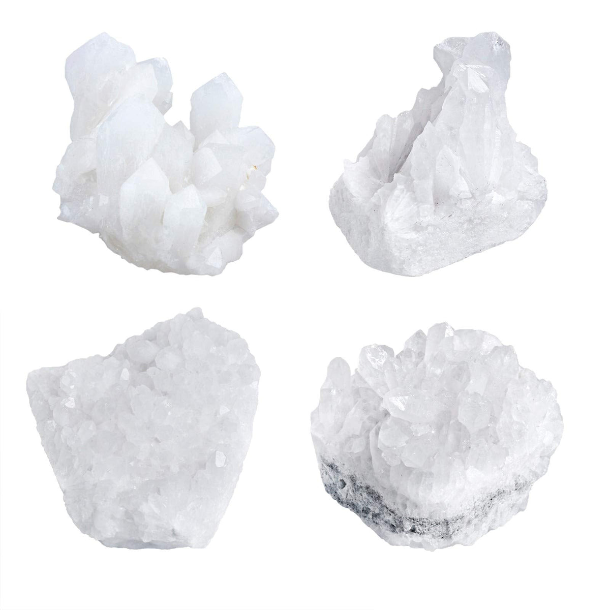 Amogeeli Natural Raw Rock Crystal Geode Cluster Specimen Office Home Decor, Mineral Stone for Collection