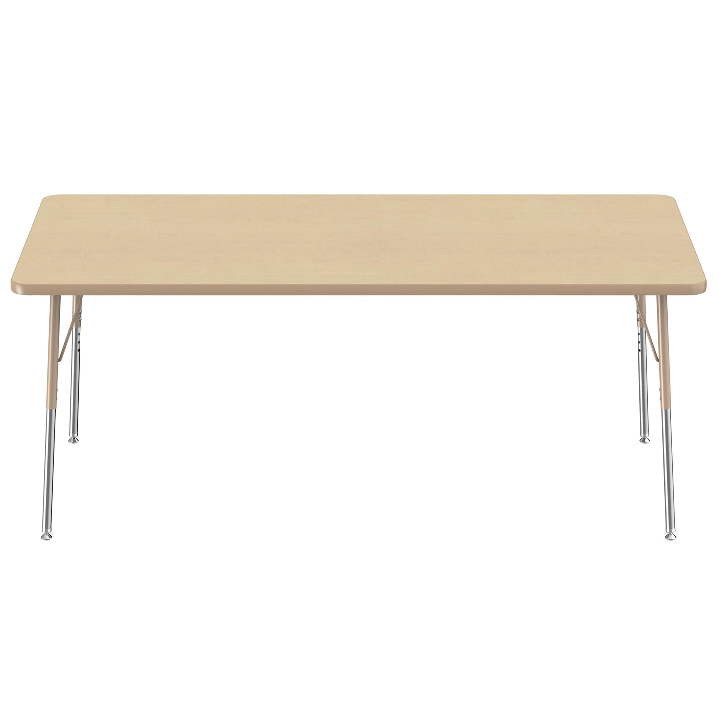 FDP Rectangle Activity School and Office Table (36 x 72 inch), Standard Legs with Swivel Glides, Adjustable Height 19-30 inches - Maple Top and Maple Edge with Sand Legs, 10035-230