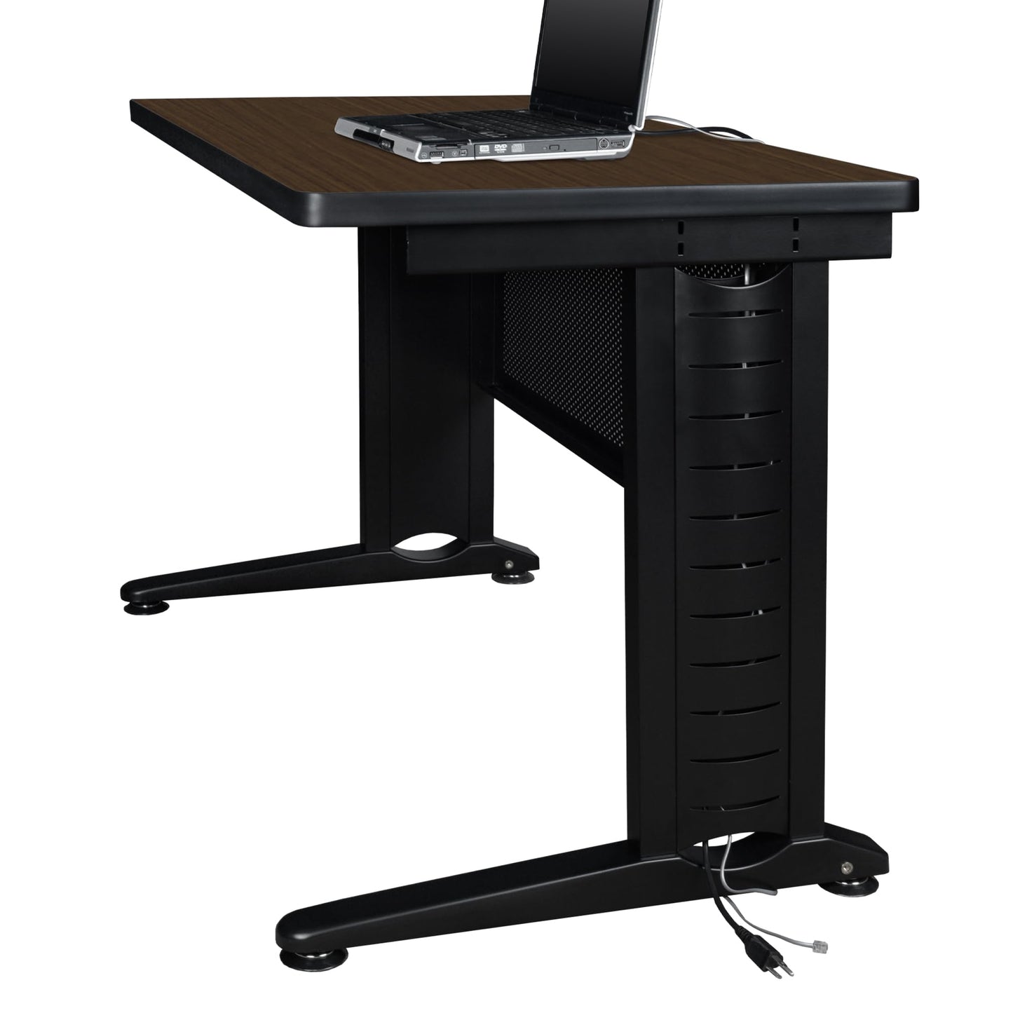 Regency Fusion 66 x 24 in. Teachers Desk with Double Pedestal Drawer Unit- Neo Walnut