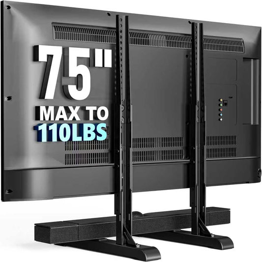 HOLMAXD Universal TV Stand for 19-75 Inch LCD LED TVs, Height Adjustable TV Legs Replacement Hold up to 110 lbs, Table Top TV Stand Base, Max VESA 800X600mm