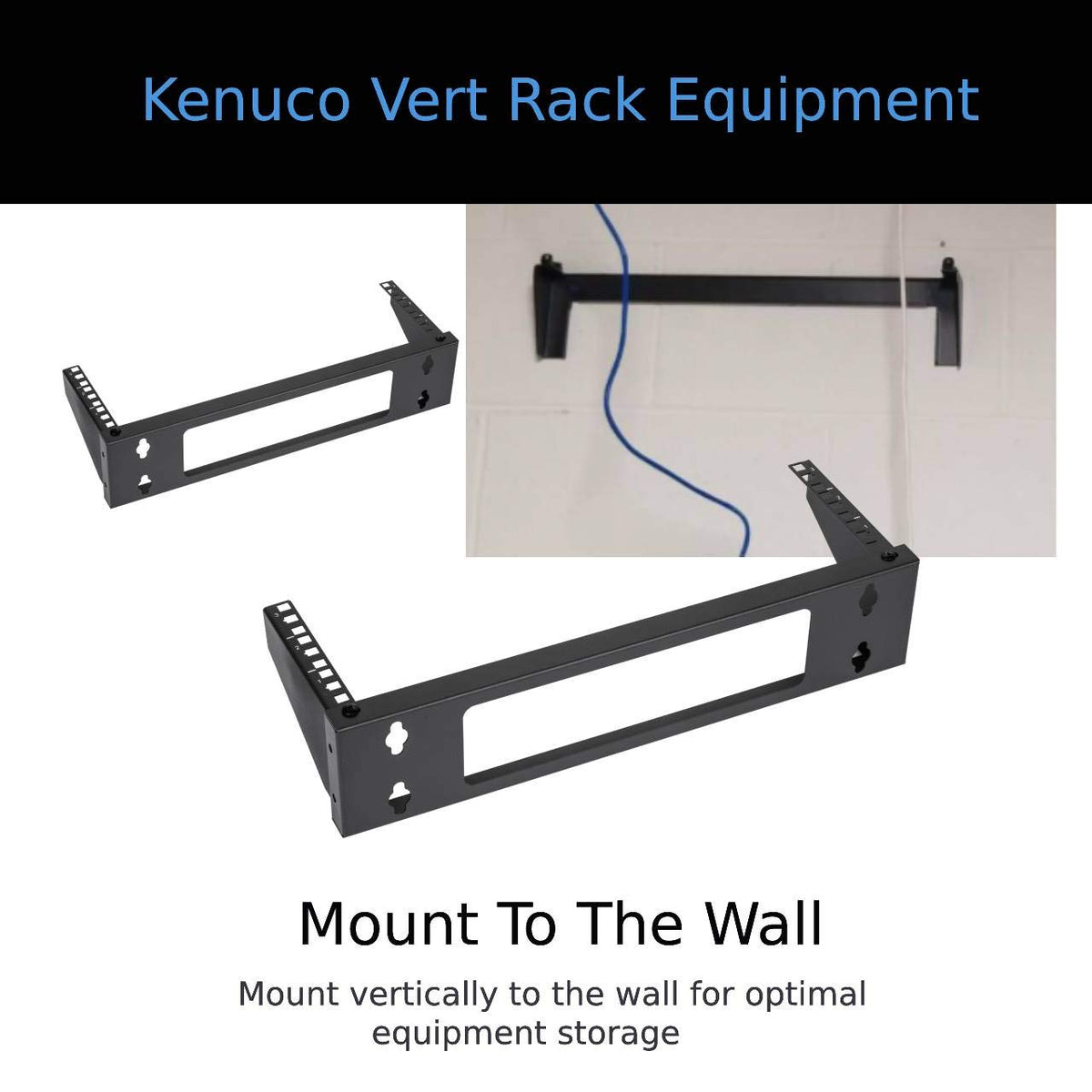 Kenuco 19 Inch Steel Vertical Rack and Wall Mountable Server Rack Mount (Black-4U)