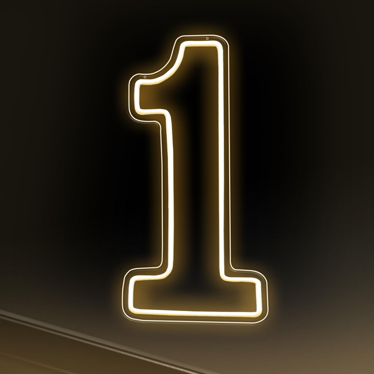 Number 1 Neon Sign 15.7" Birthday Led Sign Warm White Number One Light Up USB Powered Big Number Sign Light Up Neon Signs for Birthday Night Light Party Anniversary Wedding Christmas Home Bar Decor